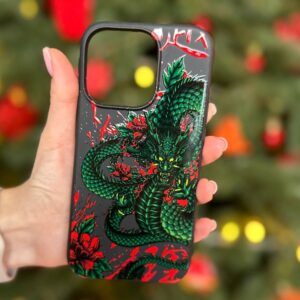 Чохол для iPhone Дракон Квіти